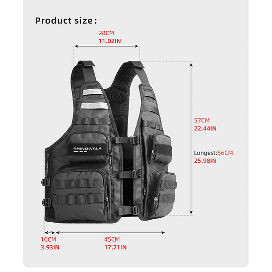 Chaleco utilitario para moto Rhinowalk MT1012 Multi función outdoor
