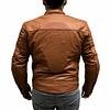 Chaqueta para moto armad gear falcon cuero cafe
