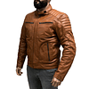 Chaqueta para moto armad gear falcon cuero cafe