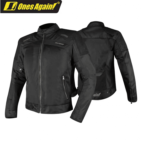 Chaqueta moto ones again sj01 protecciones negra