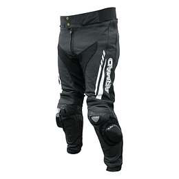 Pantalon moto armad gear steel cuero racing con sliders