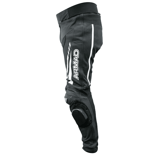 Pantalon moto armad gear steel cuero racing con sliders