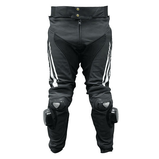 Pantalon moto armad gear steel cuero racing con sliders