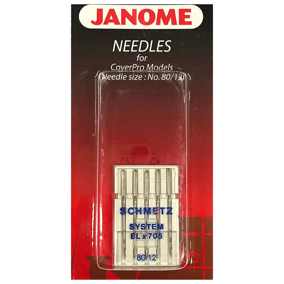 Agujas Janome Schmetz CoverPro  80/12  1