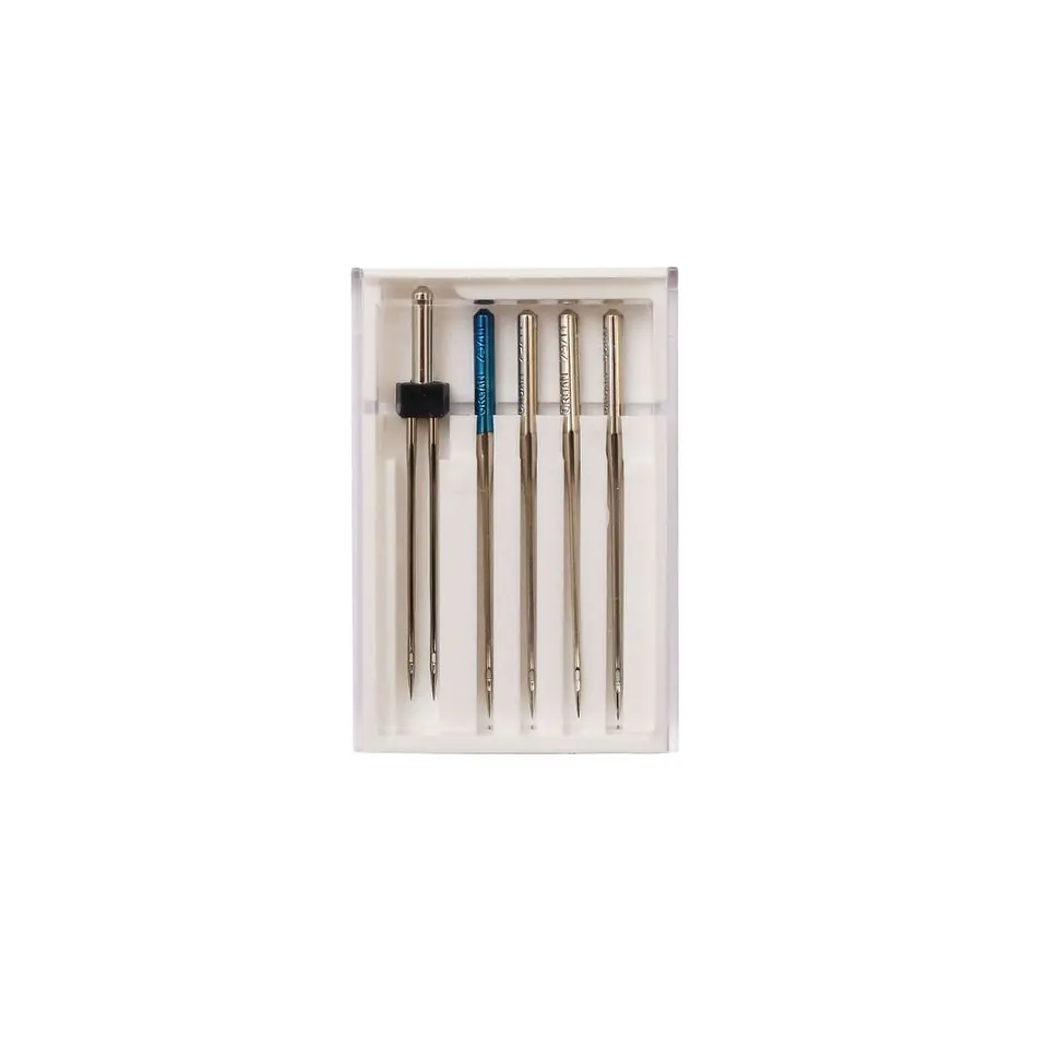 Agujas Janome N° 11/N° 14/N°11 Azul/Doble 1