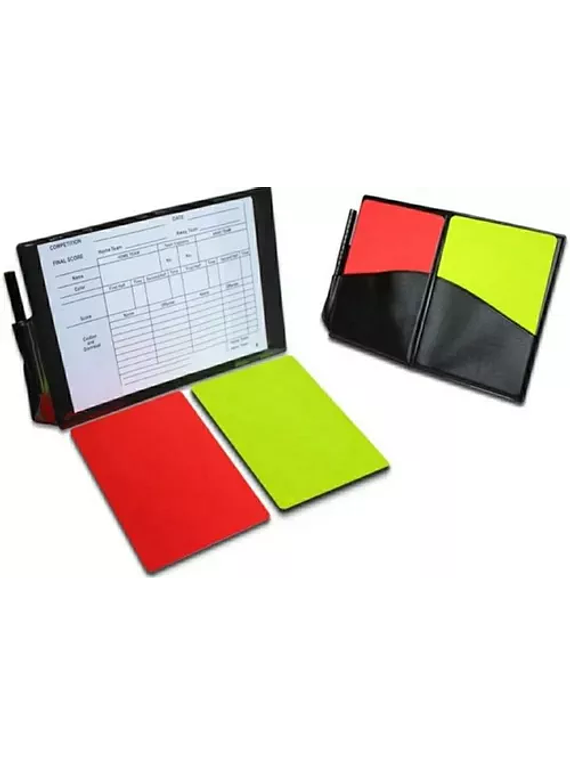 Tarjetas de árbitro de PVC (juego de 2, 1 roja y 1 amarilla