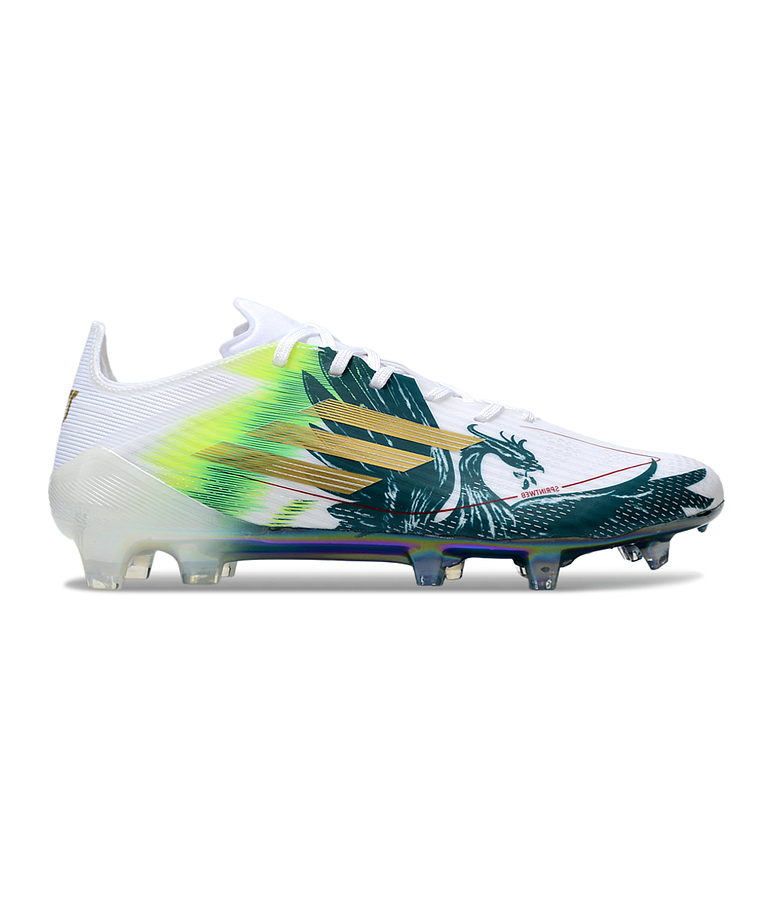  F50 Elite Laceless FG para terreno firme - Blanco/Verde/Amarillo