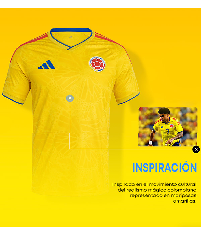 Camisa Selección Colombia Local Hombre Mundial 2026 Versión Hincha 