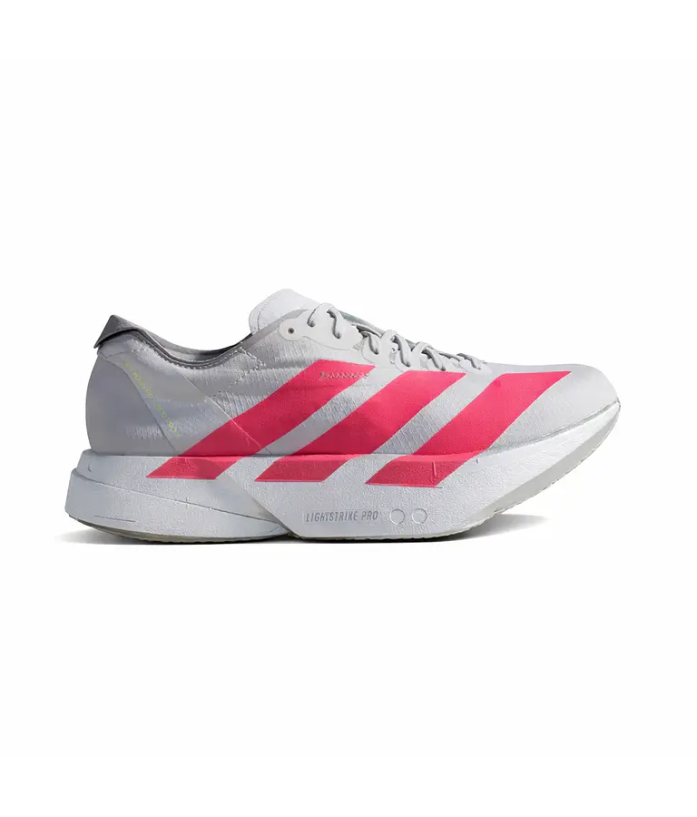 Adizero Adios Pro 4 Color Gris Detalles en Rojo