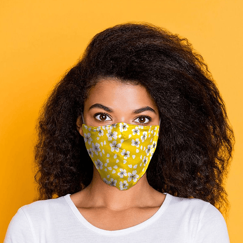 Máscara Protetora Flores Amarelas