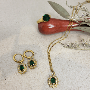 Conjunto vintage em aço verde