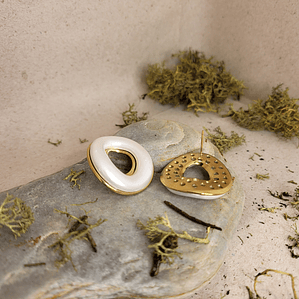 Brincos Donuts Glacé em Aço