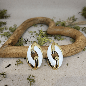 Brincos Elo em Aço Branco