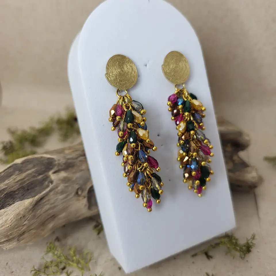 Brincos Pendentes com contas de vidro 2