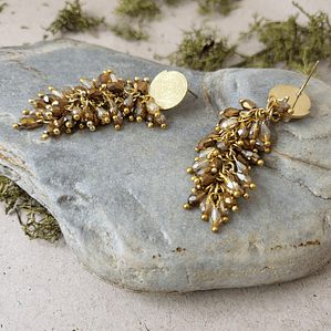 Brincos Pendentes com contas de vidro