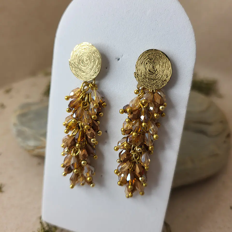 Brincos Pendentes com contas de vidro 3