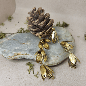 Brincos Pendentes Folhas em Aço 