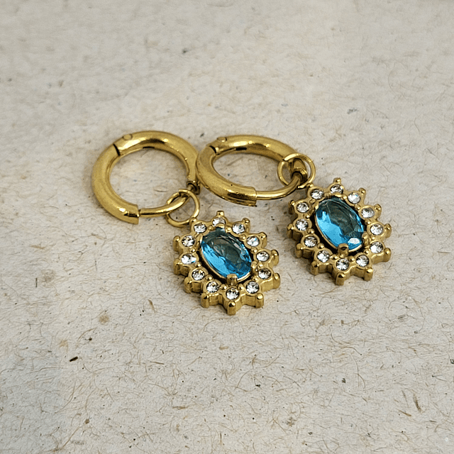 Conjunto vintage em aço cristal turquesa 6