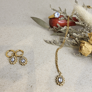 Conjunto vintage em aço cristal