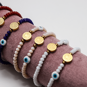 Pulseira de Cristal com São Bento e Olho Turco