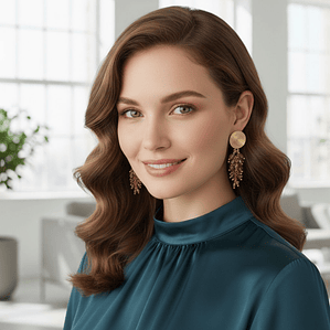 Brincos Pendentes com contas de vidro