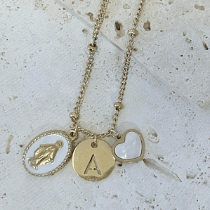 Colar Proteção Nossa Senhora das Graças com Inicial 