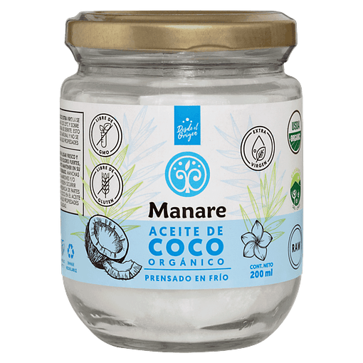 Aceite de coco Orgánico 200ml Manare