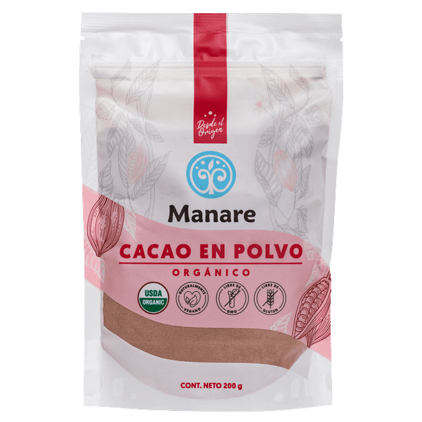 Cacao en polvo Orgánico 200gr Manare 1