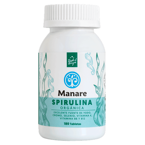 Spirulina orgánica 180 tabletas Manare