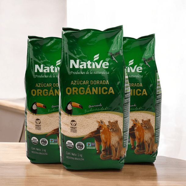 Pack de 3 Azúcar dorada orgánica 1kg Native 2