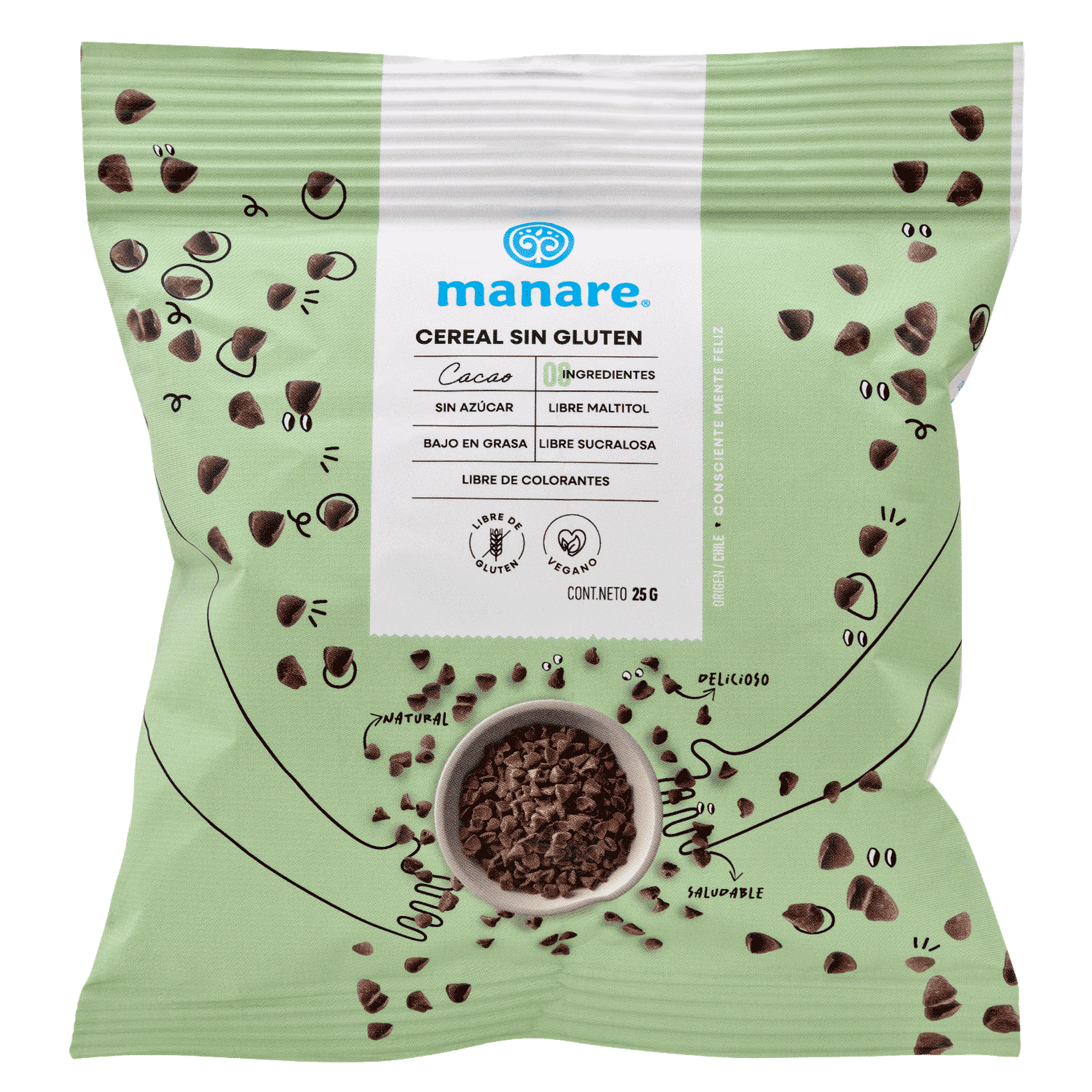 Cereal Cacao Sin Gluten 25gr Manare 1