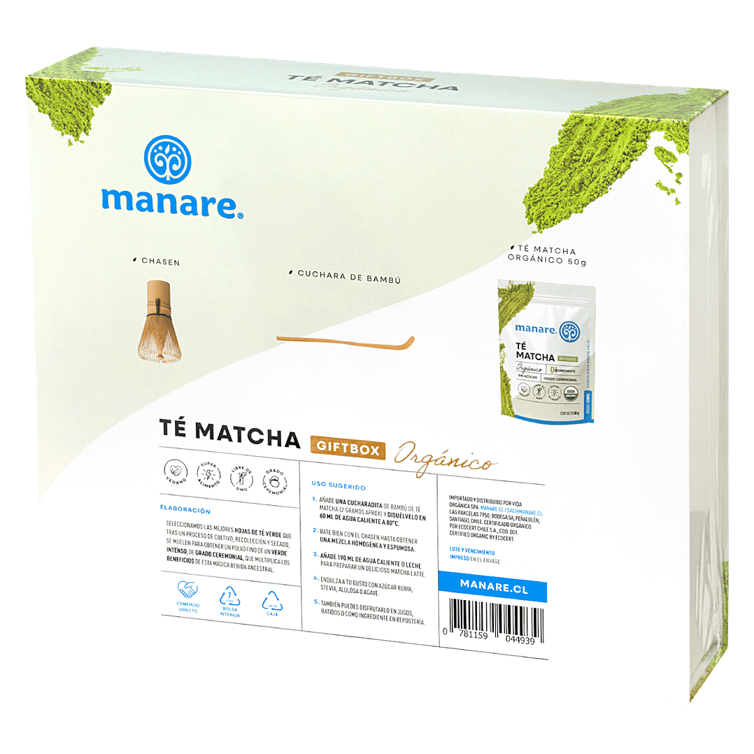 Té Matcha Gift Box orgánico 50gr Manare 2