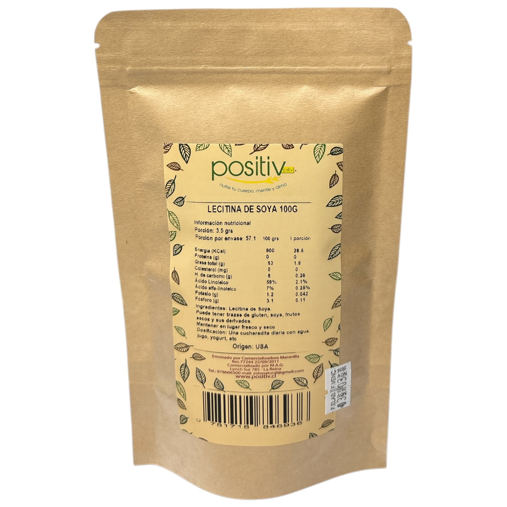Lecitina de Soya en polvo 100gr Positiv 2