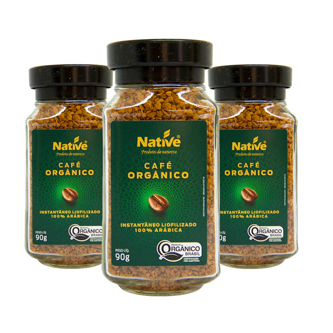 Pack 3 Café Orgánico Instantáneo liofilizado 90gr Native 1