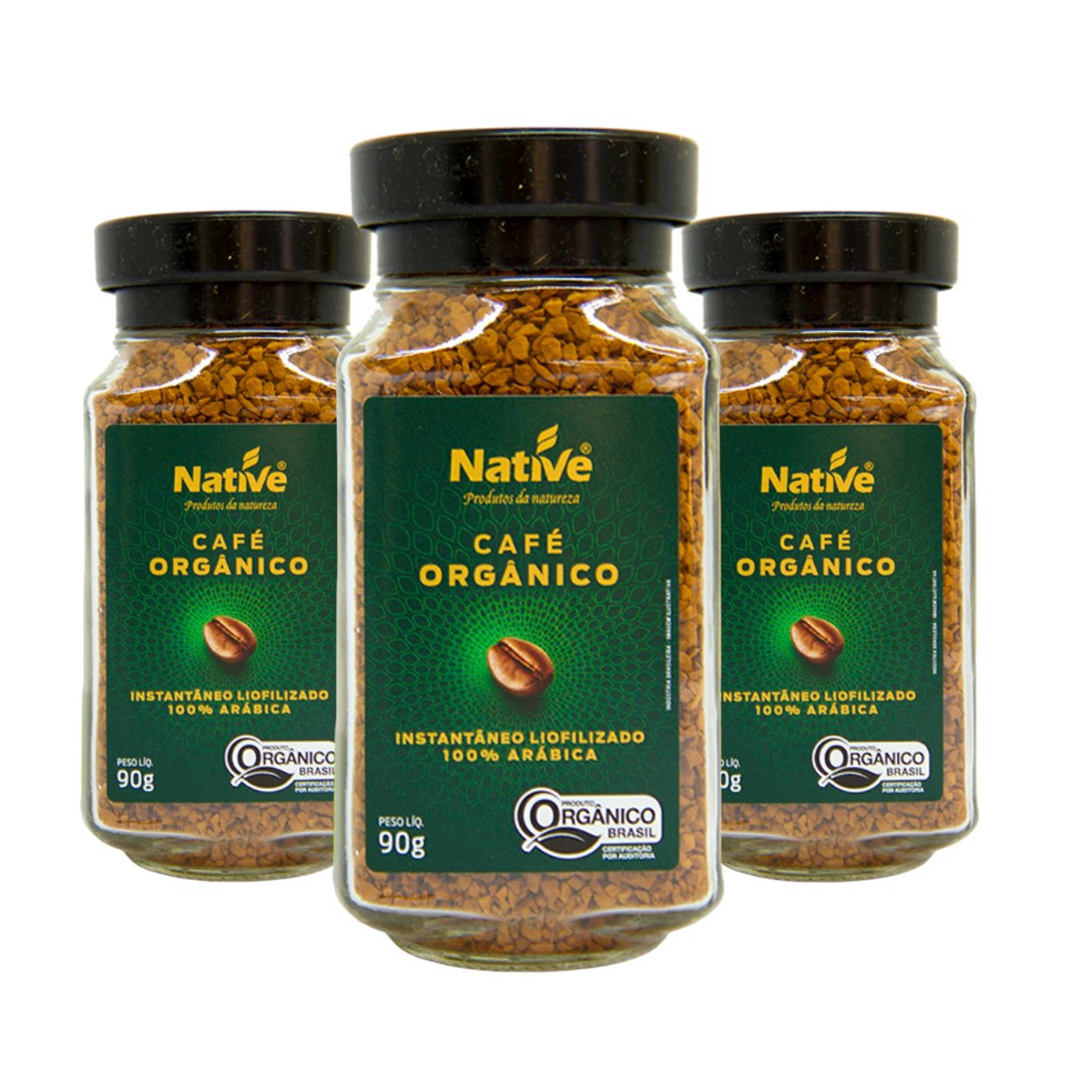 Pack 3 Café Orgánico Instantáneo liofilizado 90gr Native 1