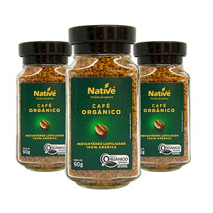 Pack 3 Café Orgánico Instantáneo liofilizado 90gr Native