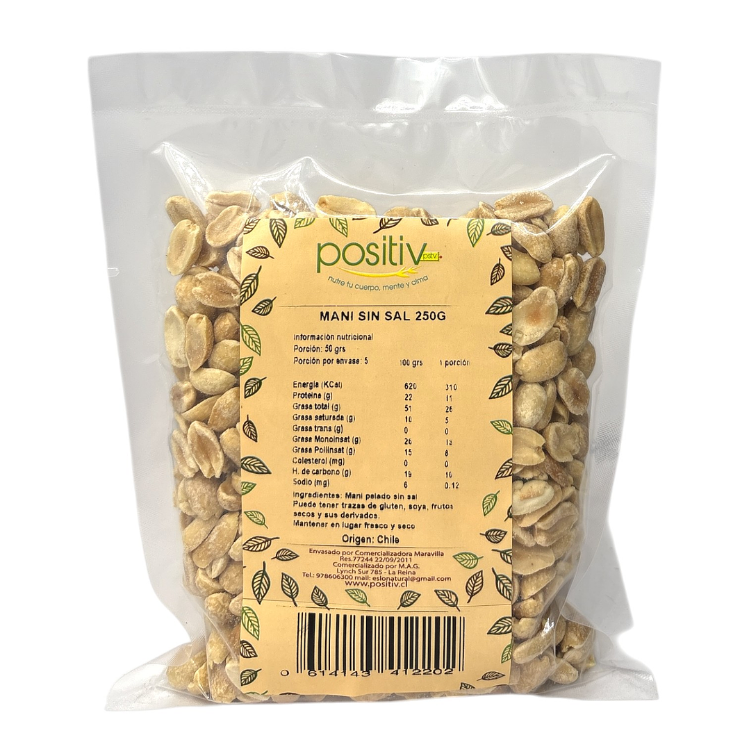 Maní sin sal 250gr Positiv 1
