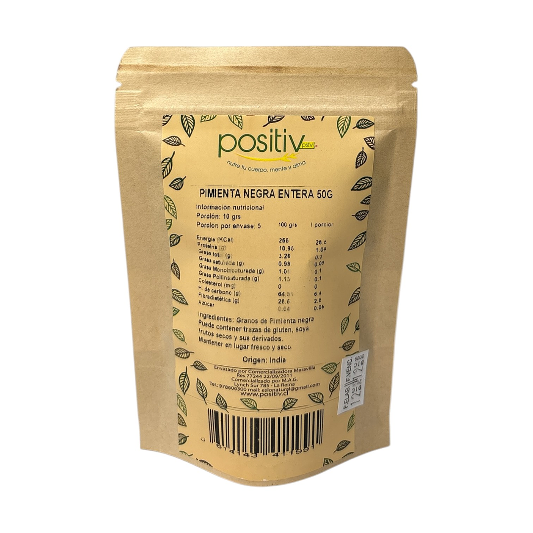 Pimienta negra entera 50gr Positiv 2