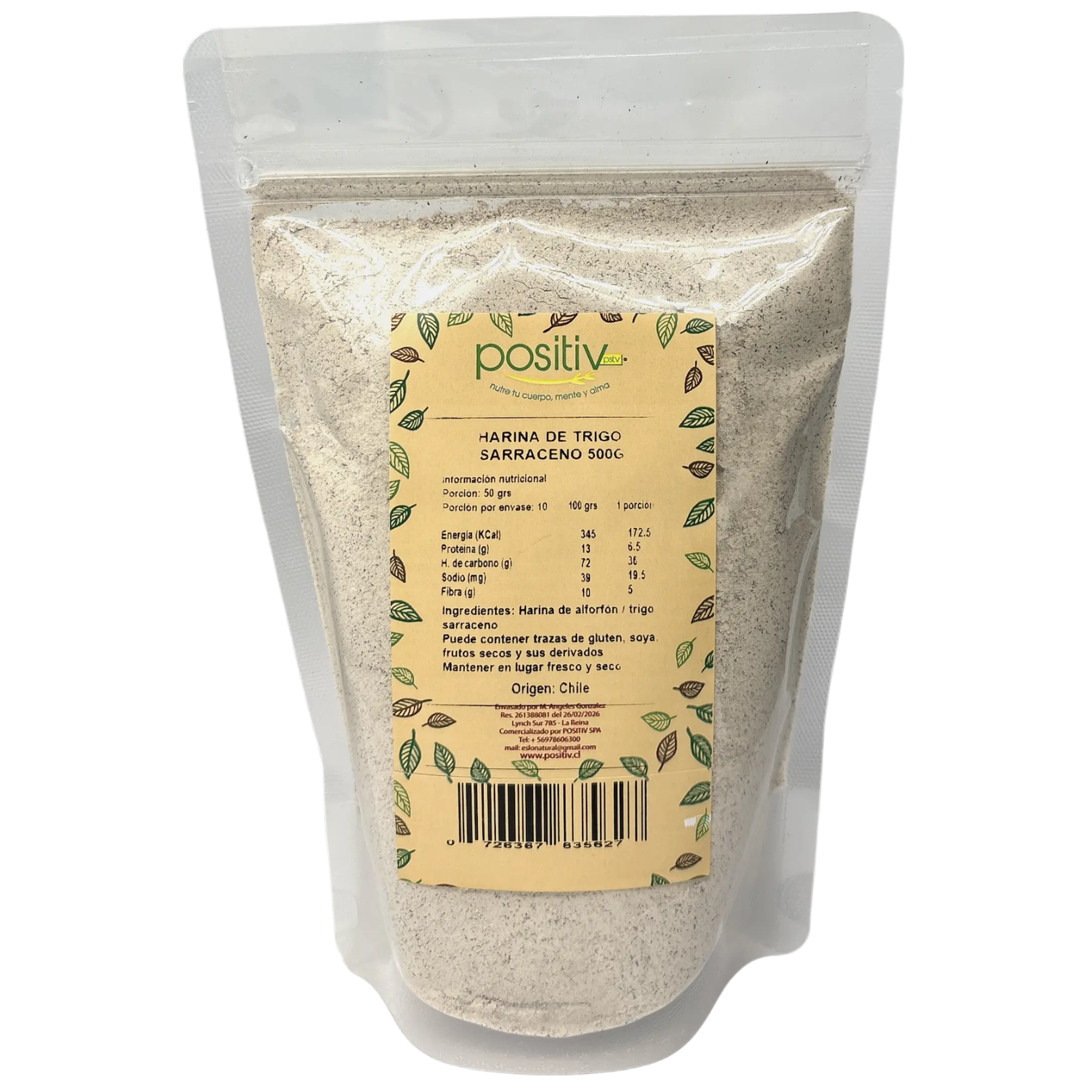 Harina de trigo sarraceno 500gr Positiv 1