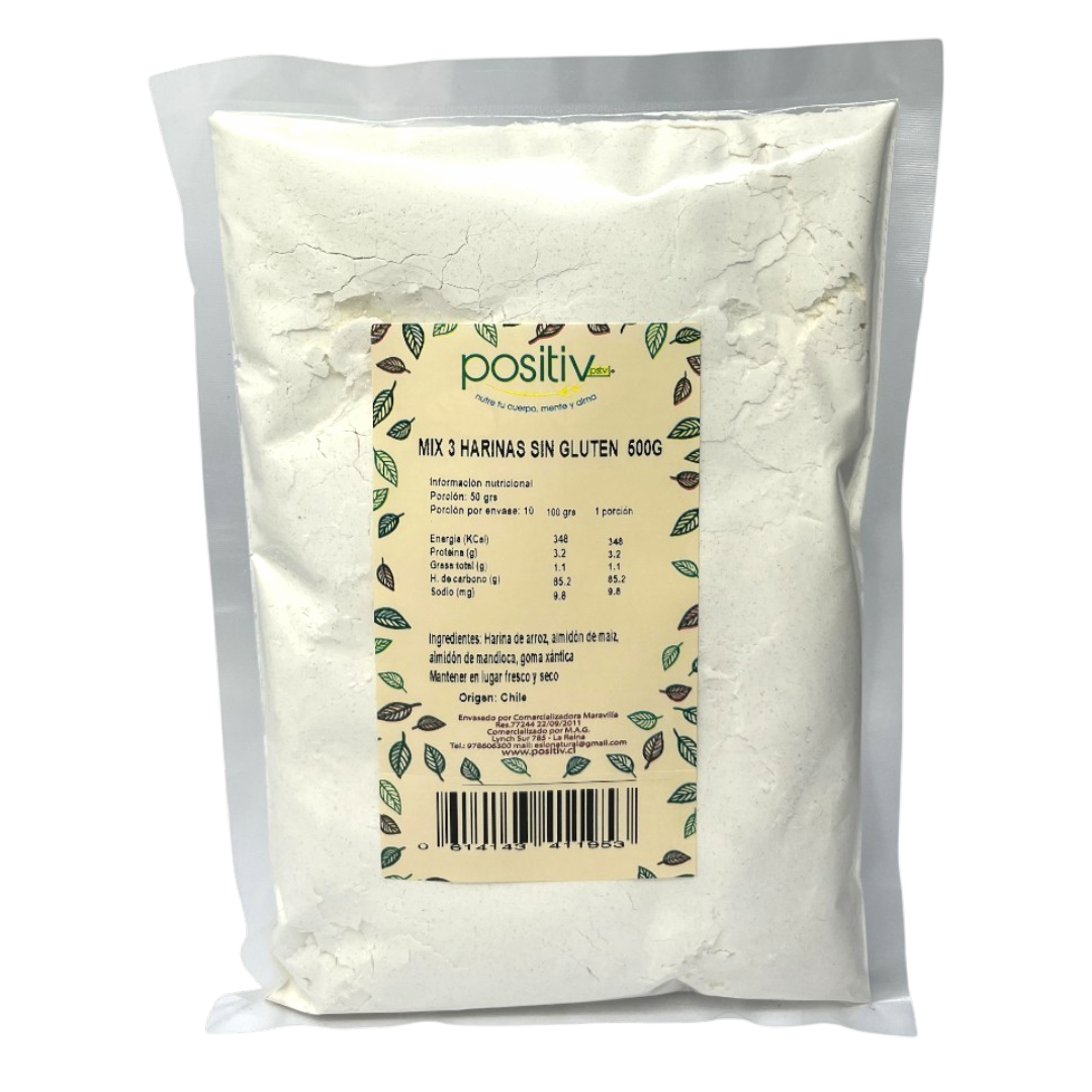 Mix 3 harinas sin gluten 500 grs