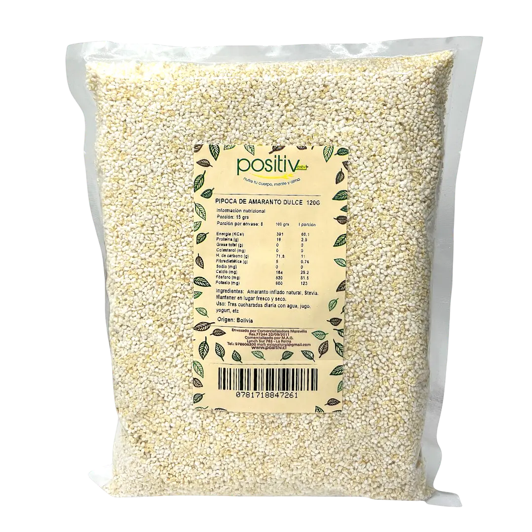 Pipoca de Amaranto con stevia 120gr Positiv 1