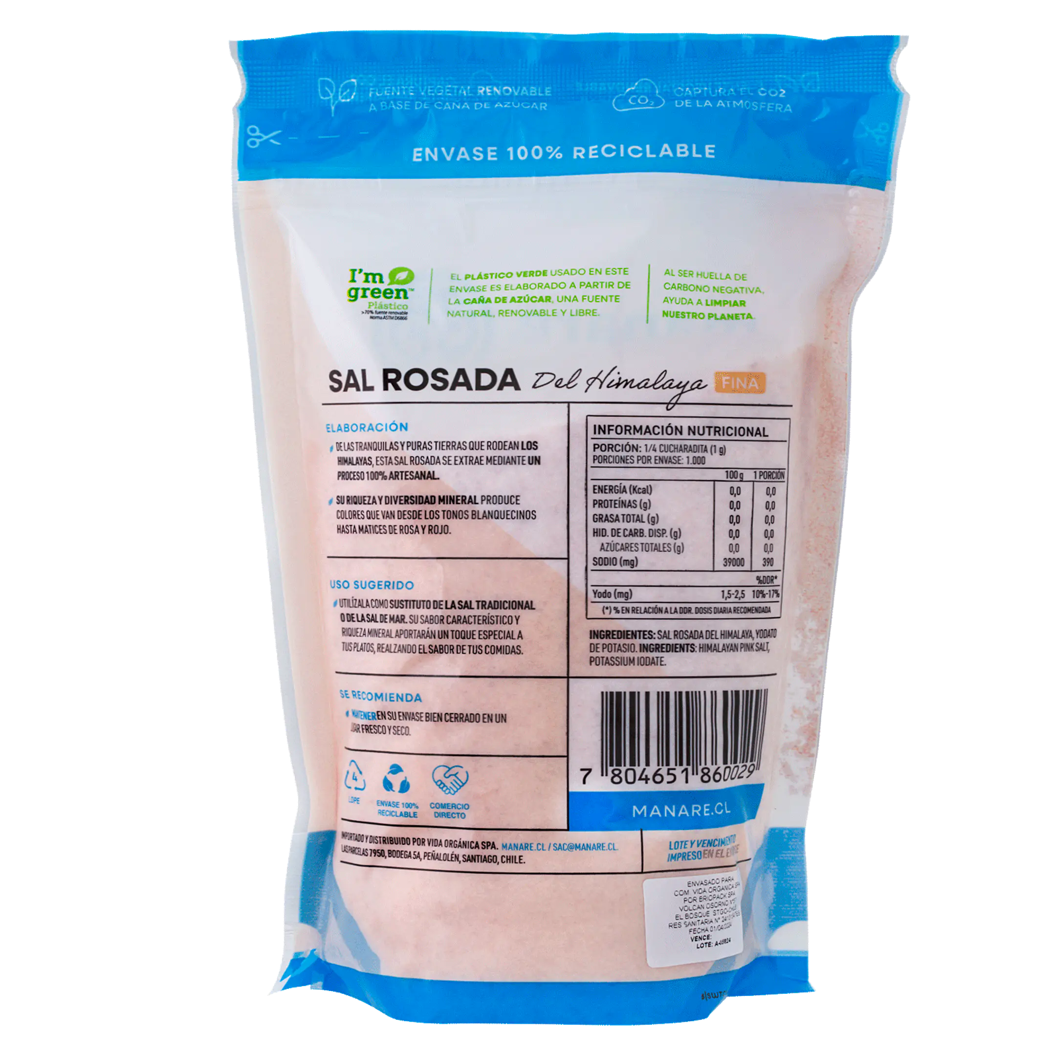 Sal rosada del Himalaya fina 1kg Manare 2