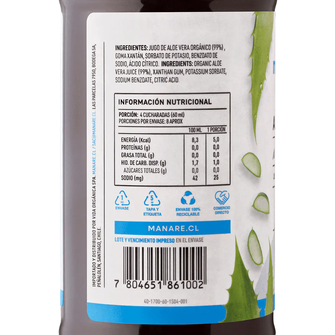 Aloe vera gel 473ml Manare 2