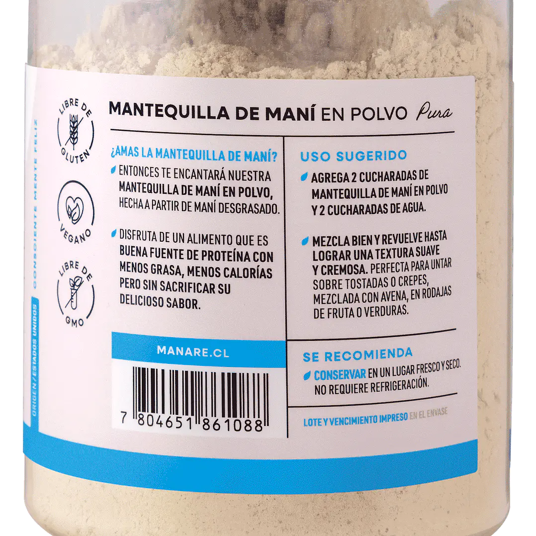 Mantequilla de Maní en Polvo 300g Manare 3
