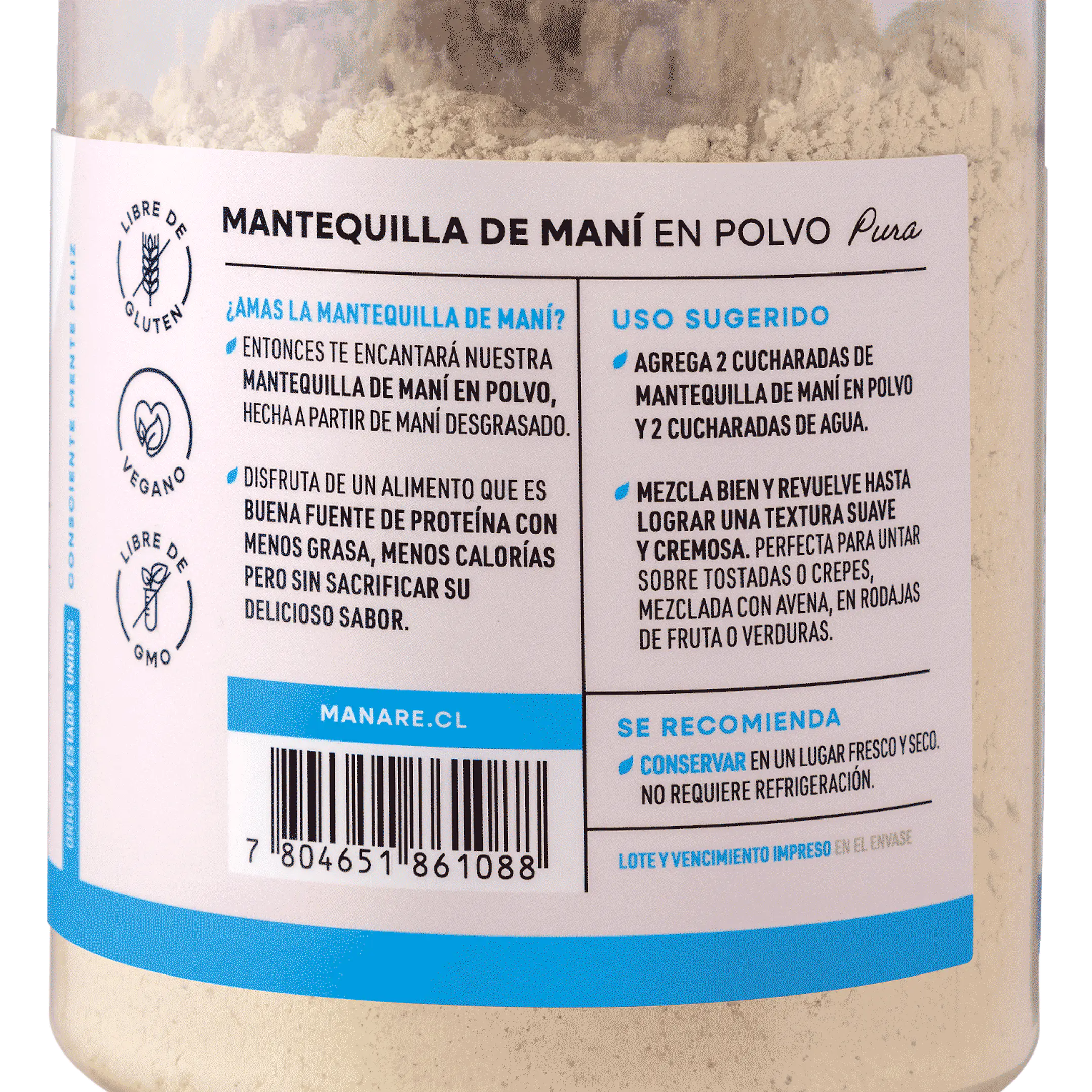 Mantequilla de Maní en Polvo 300g Manare 3