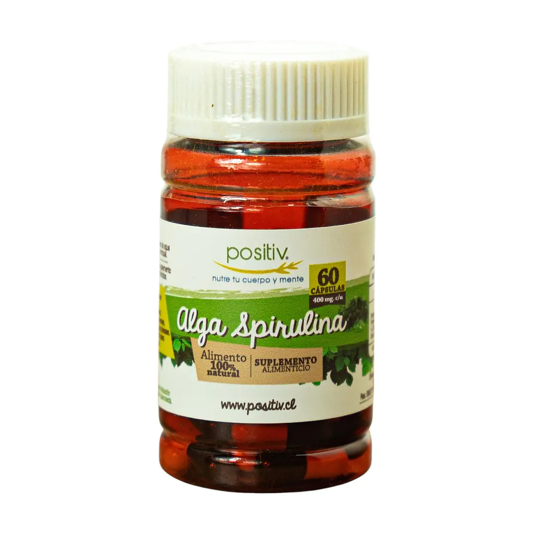 Alga Spirulina Cápsulas 60 uni Positiv 1