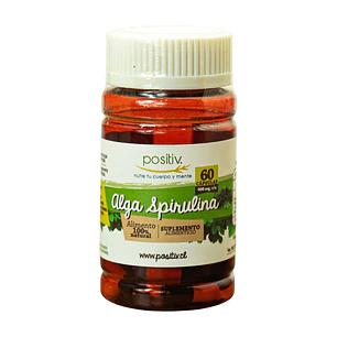 Alga Spirulina Cápsulas 60 uni Positiv