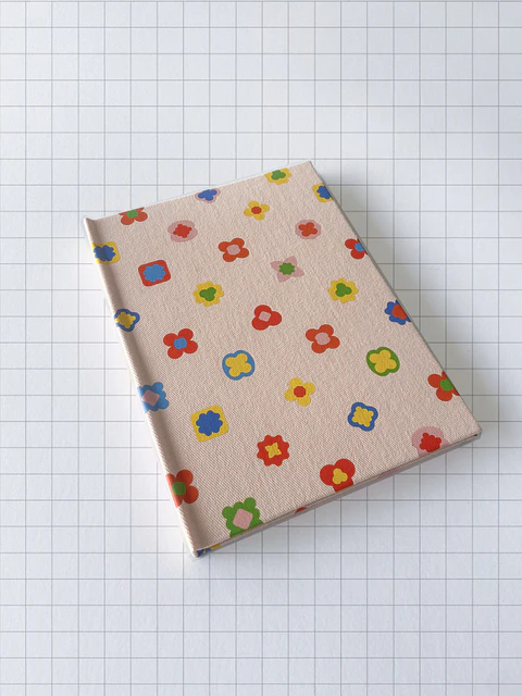 Cuaderno rosado flores