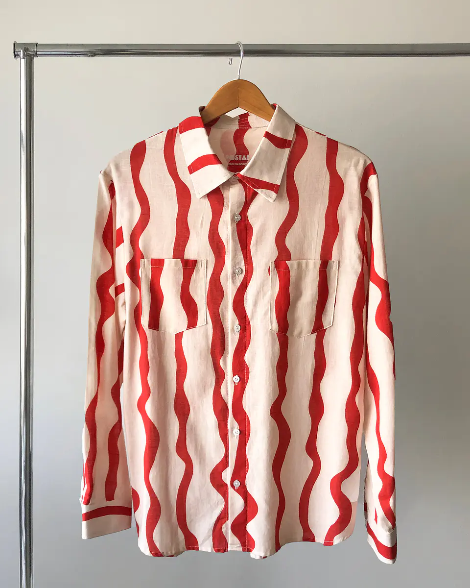 Camisa Lino rayas rojas 1