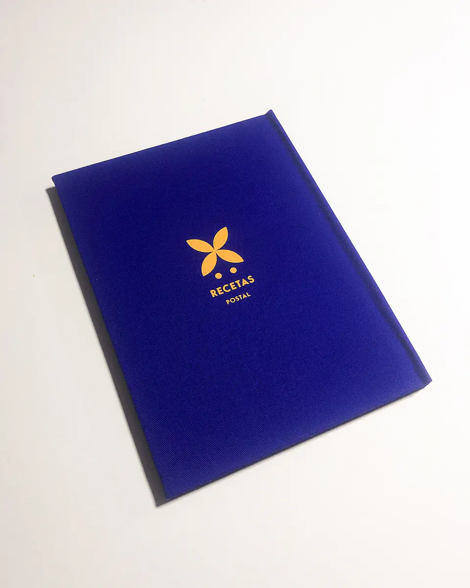 Cuaderno de Recetas azul, estampa Naranja 3